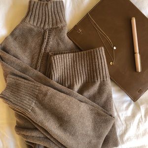 Jeanne Pierre Brown Turtleneck Cotton Sweater M